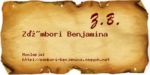 Zámbori Benjamina névjegykártya